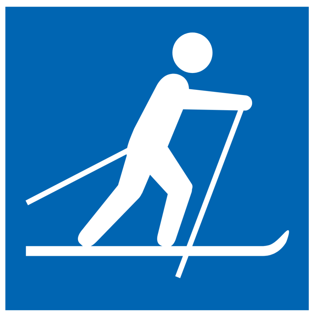 Grafisk bild på skifører, blå